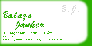 balazs janker business card